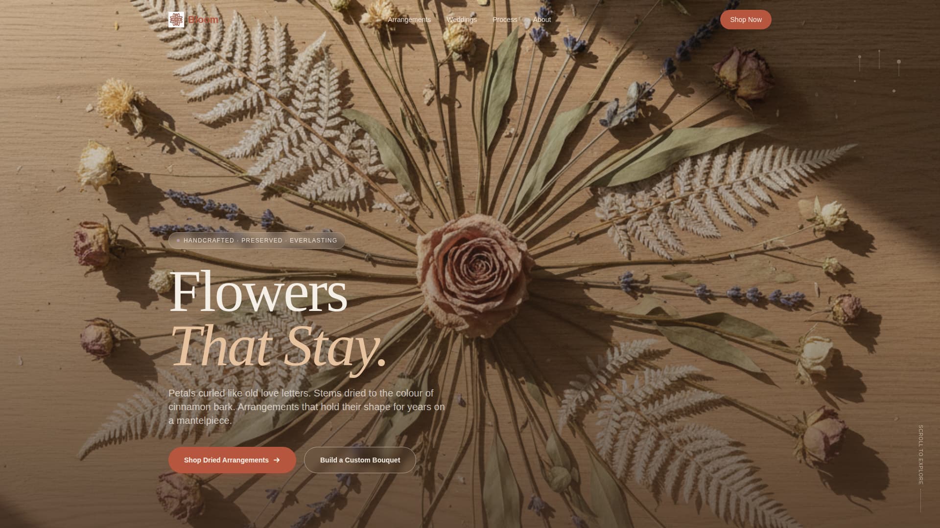 Bloom - Timeless Florist Landing Page Template