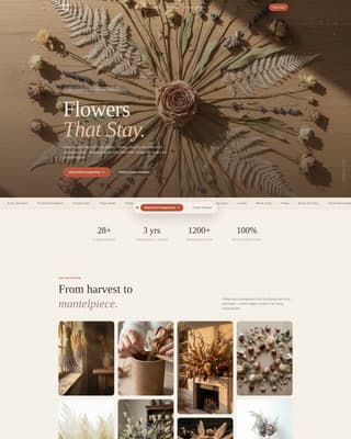 Dried Flower Florist & Arrangement Shop Website Template