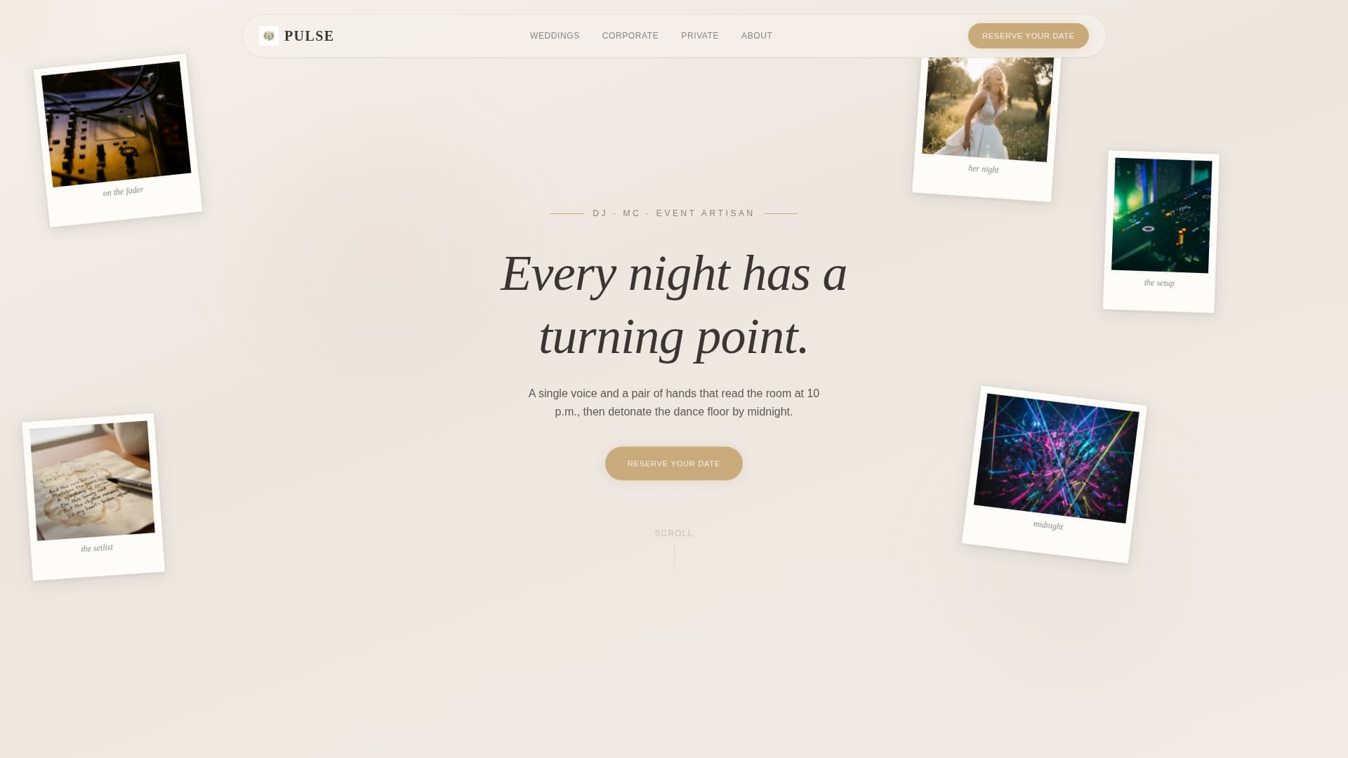 Pulse - Immersive Dj Landing Page Template