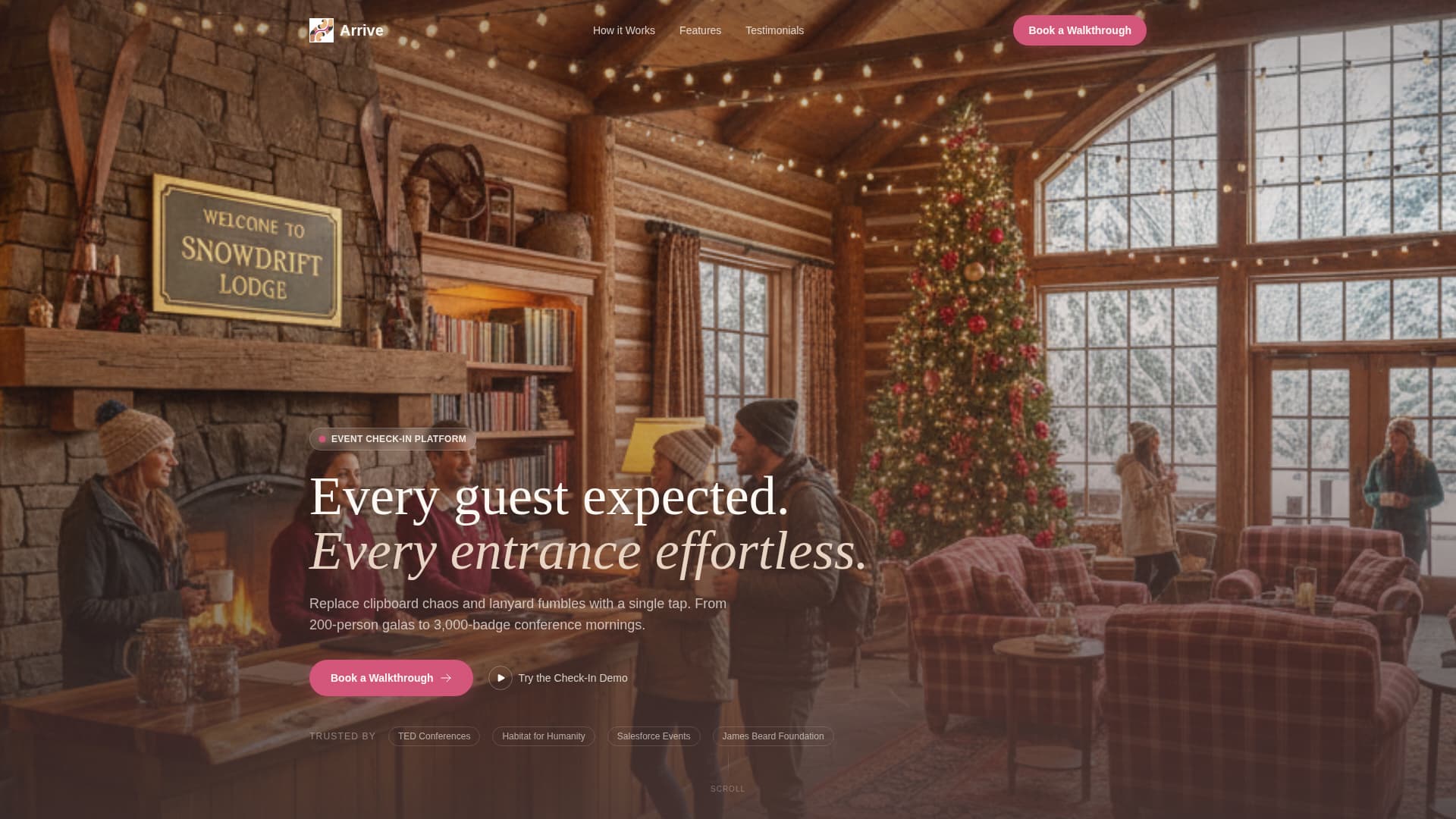 Arrive - Seamless Check-in Landing Page Template