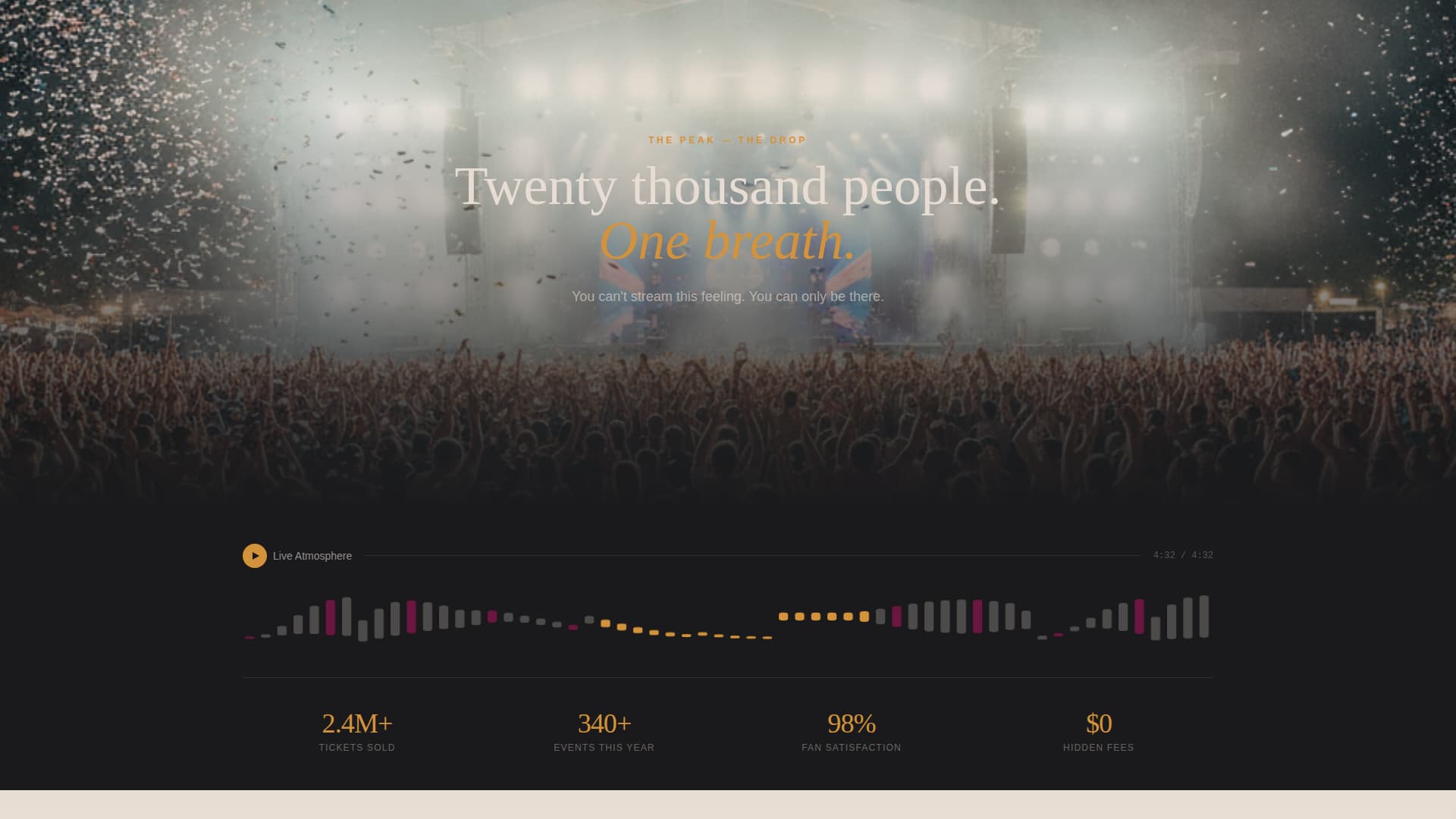 Encore - Immersive Ticketing Landing Page Template