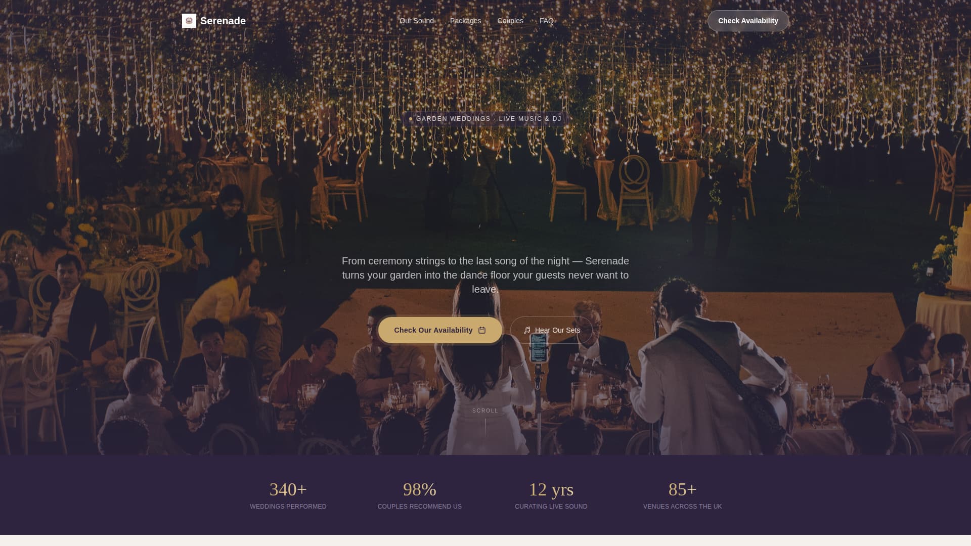 Serenade - Enchanting Wedding Landing Page Template