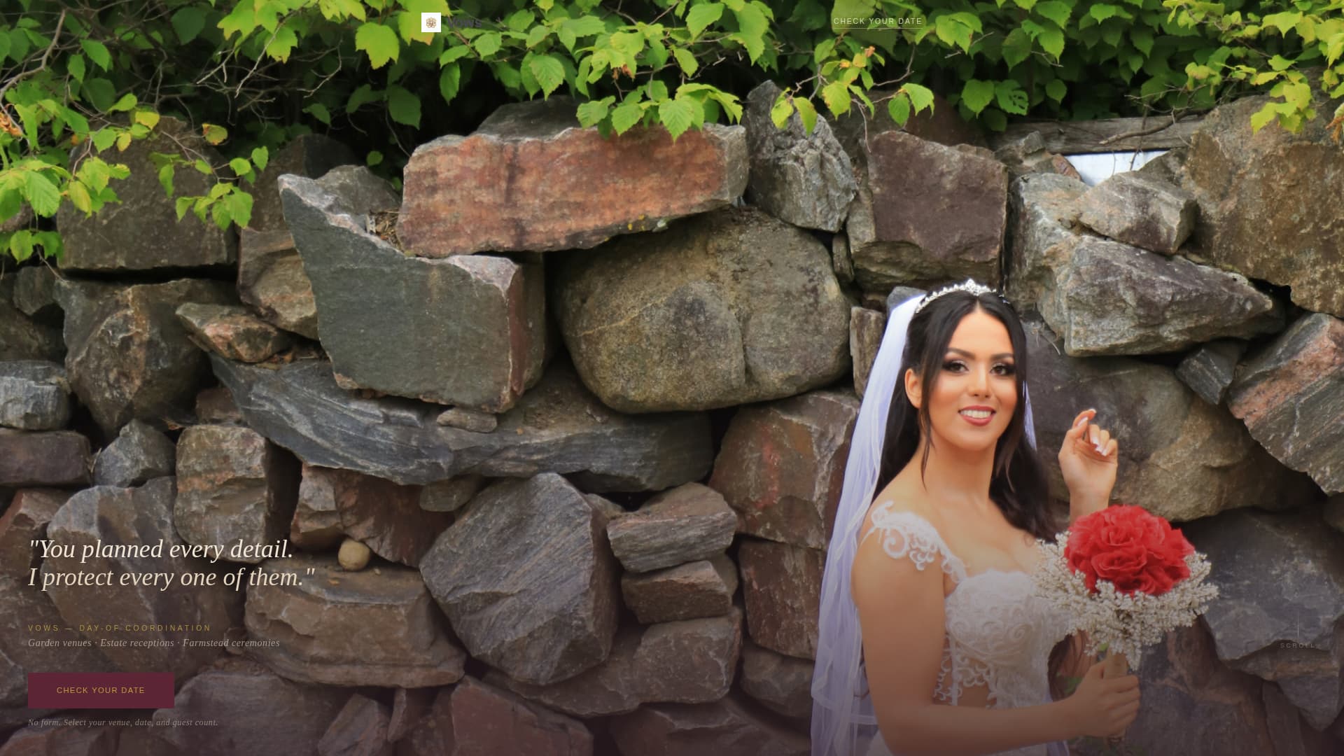 Vows - Heirloom Wedding Landing Page Template
