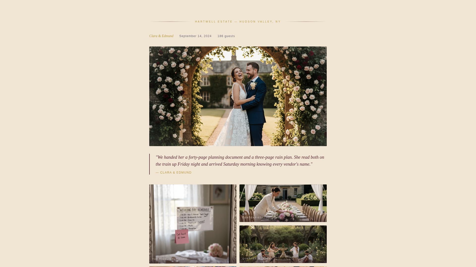 Vows - Heirloom Wedding Landing Page Template