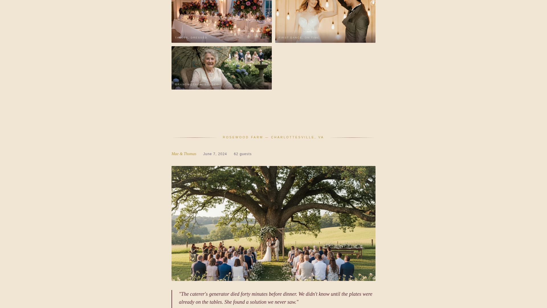 Vows - Heirloom Wedding Landing Page Template