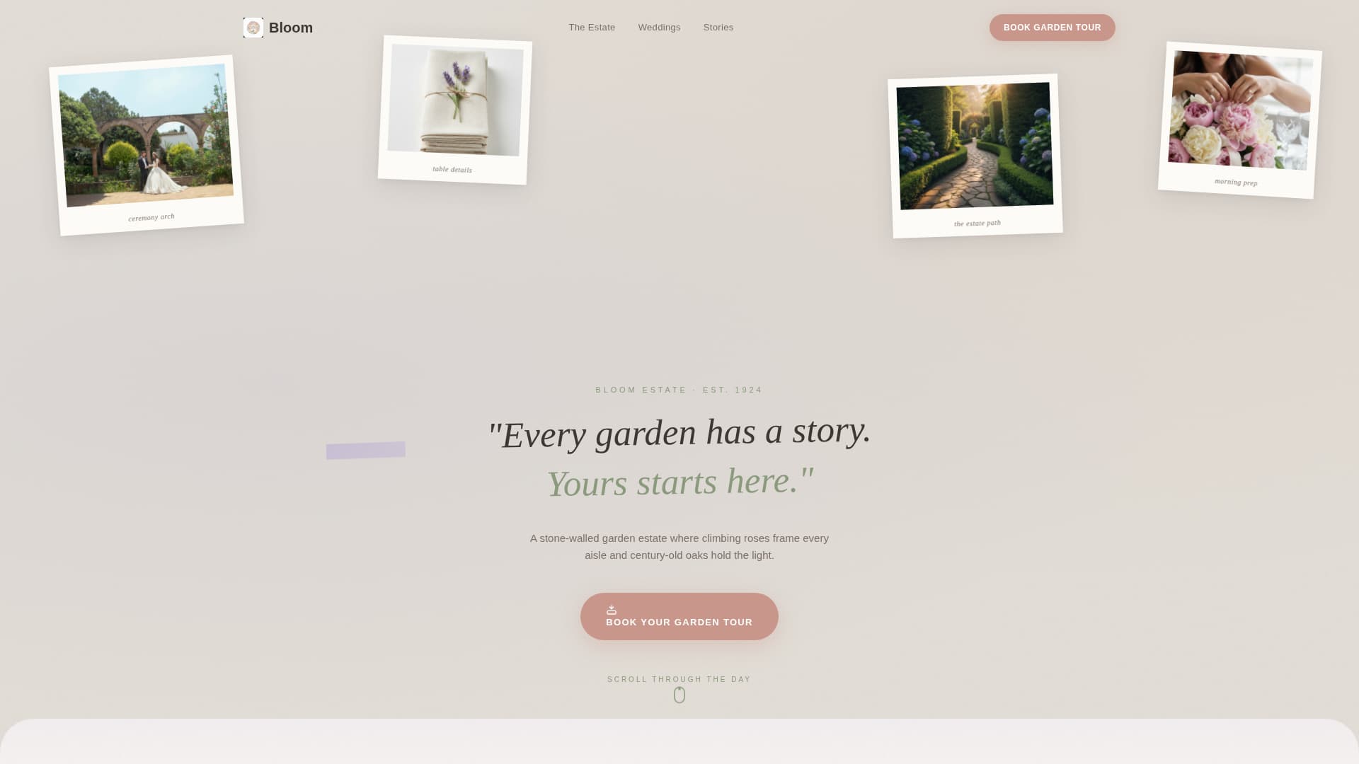Bloom - Enchanting Weddingvenue Landing Page Template