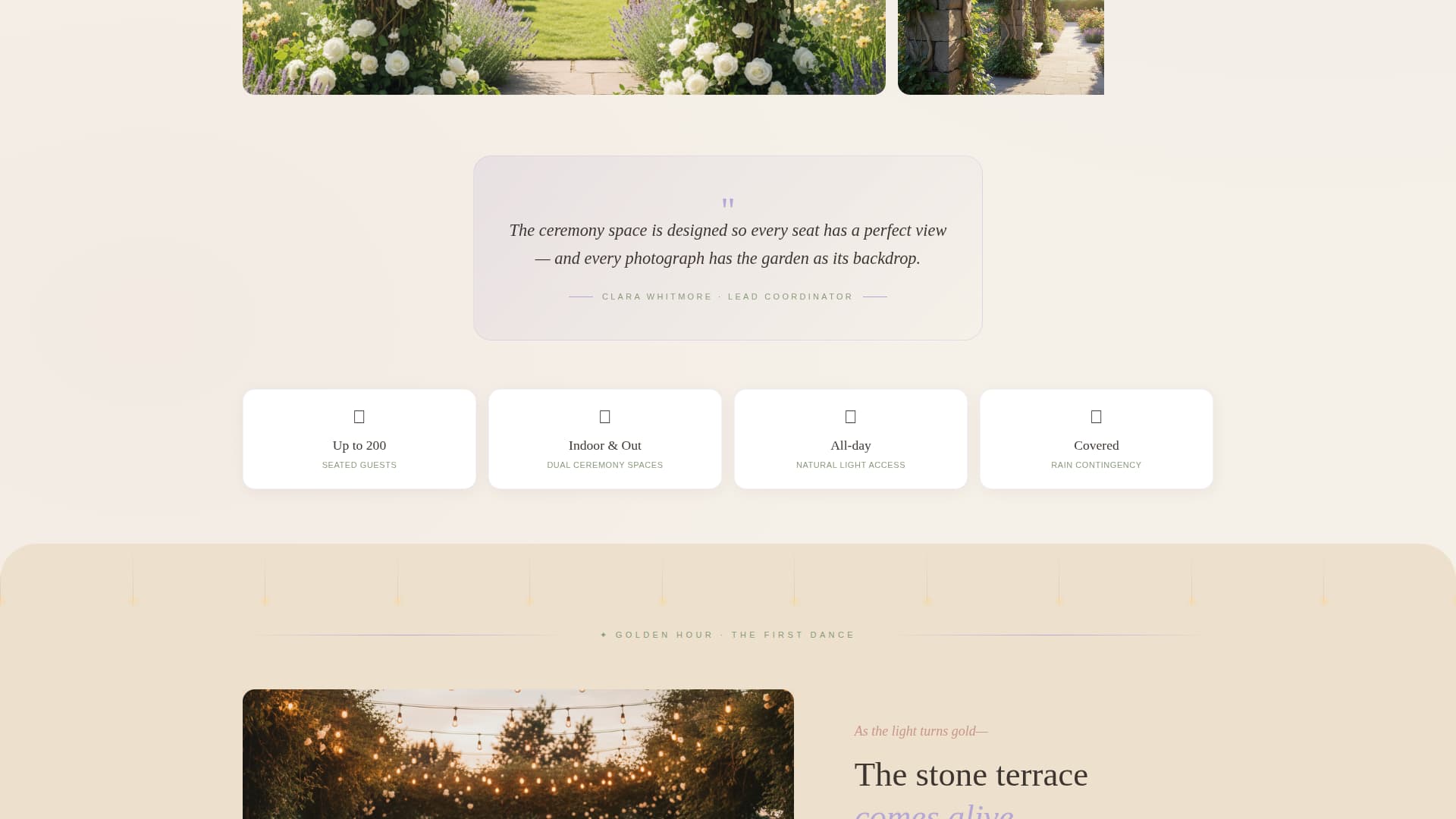 Bloom - Enchanting Weddingvenue Landing Page Template