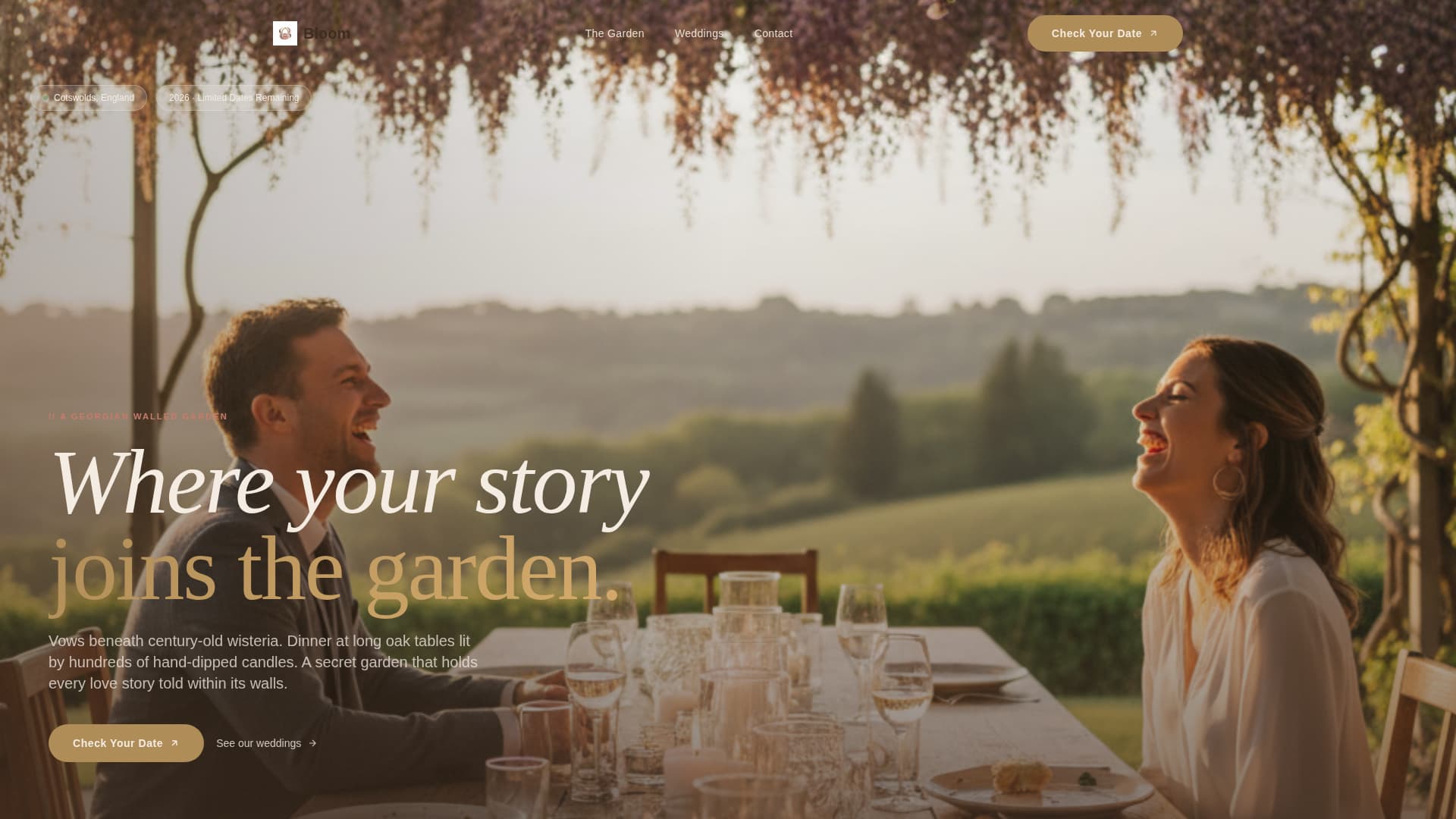 Bloom - Enchanting Gardenwedding Landing Page Template