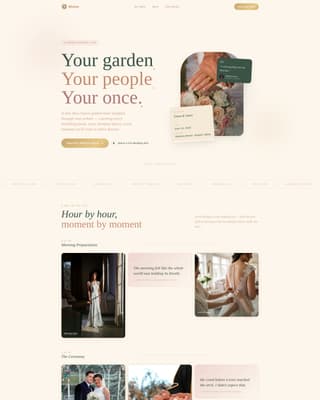 Garden Wedding Complete Booking Website Template