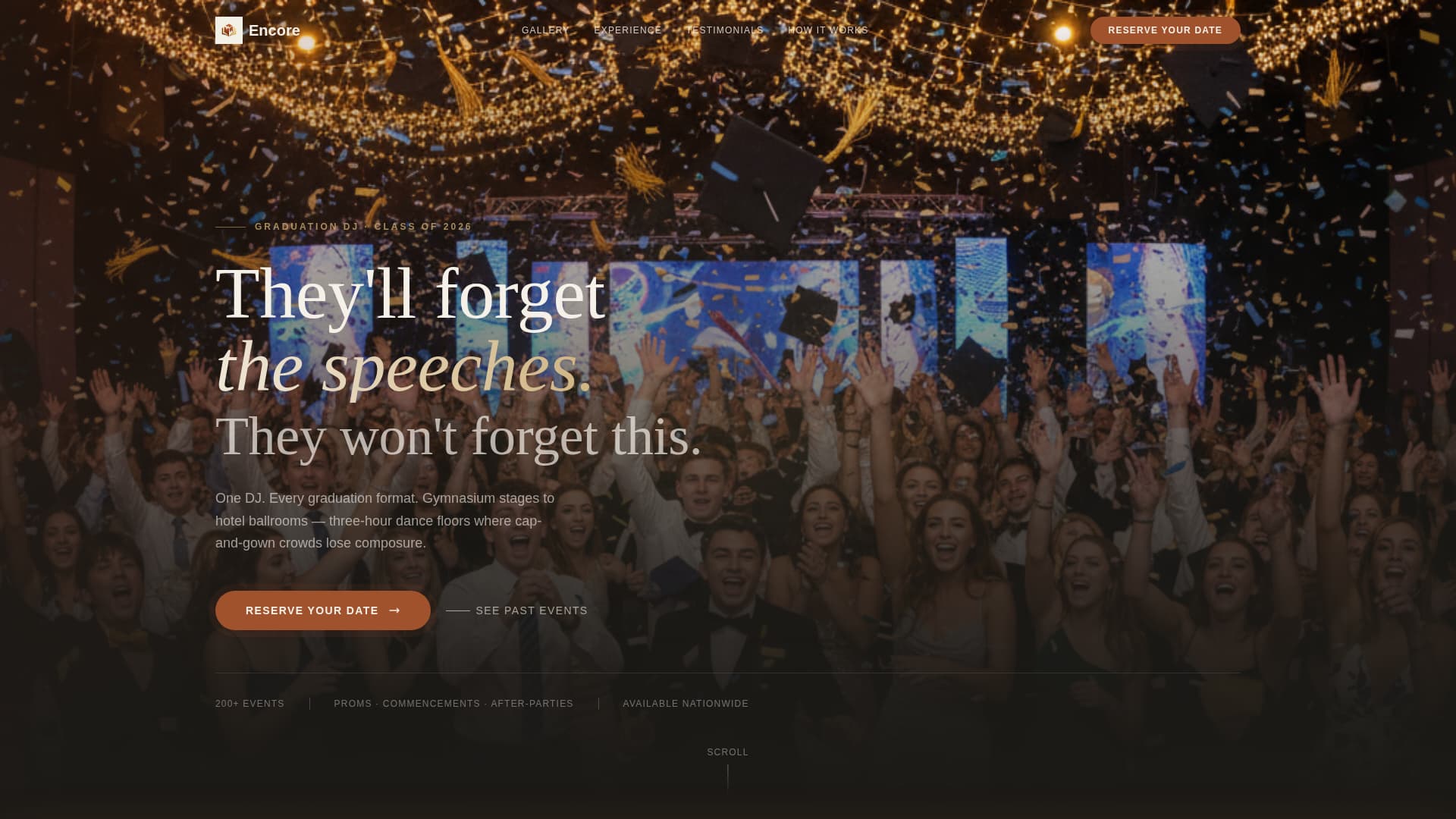 Encore - Unforgettable DJ Landing Page Template
