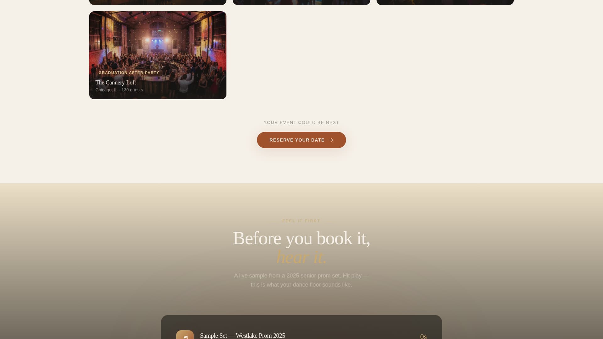 Encore - Unforgettable DJ Landing Page Template