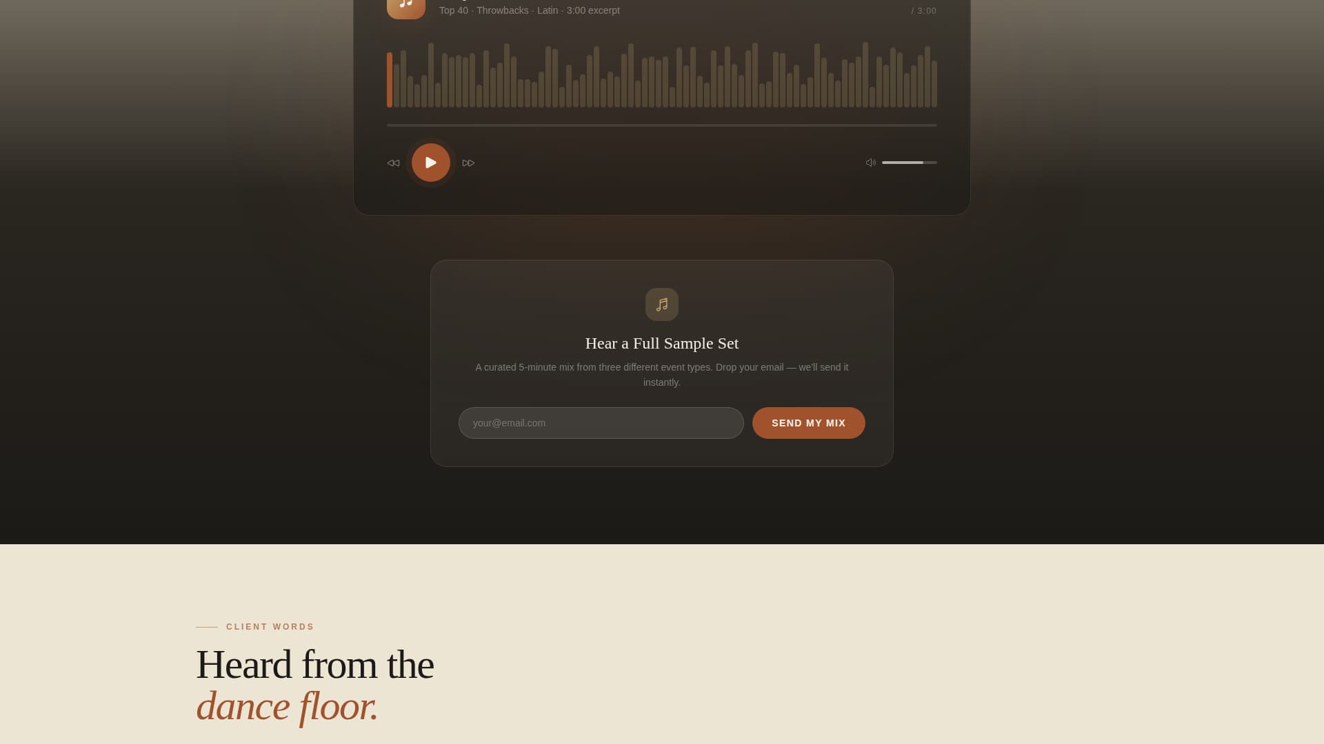 Encore - Unforgettable DJ Landing Page Template