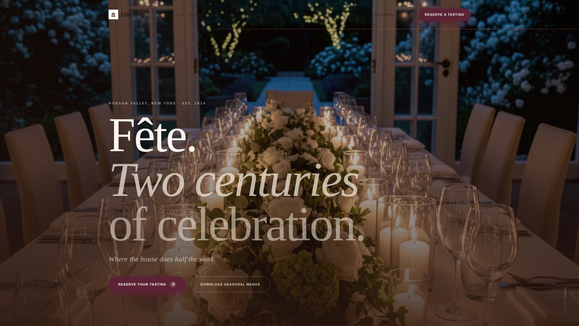 Fête - Elegant Mansion Landing Page Template