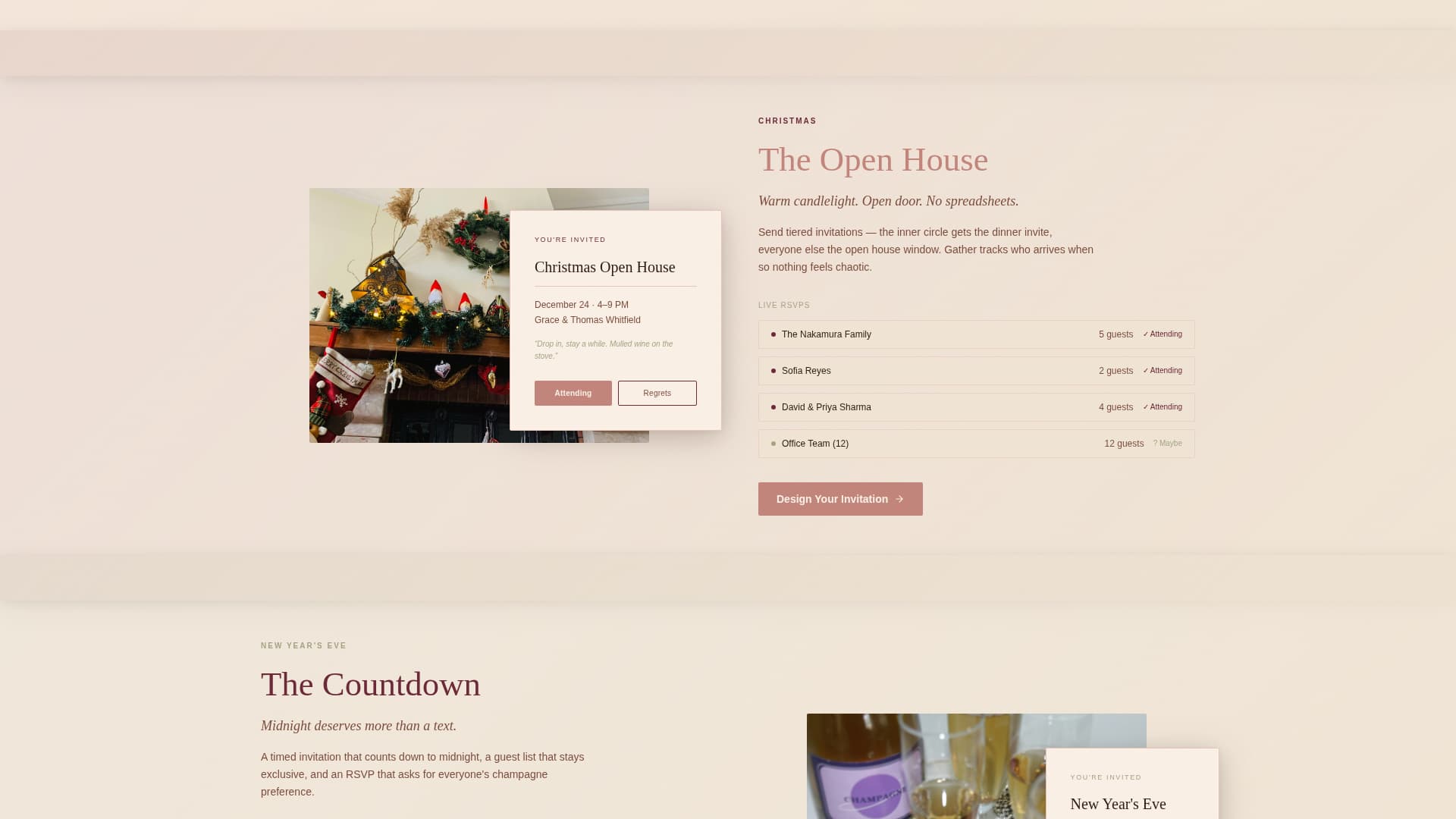 Gather - Elegant Holiday Landing Page Template