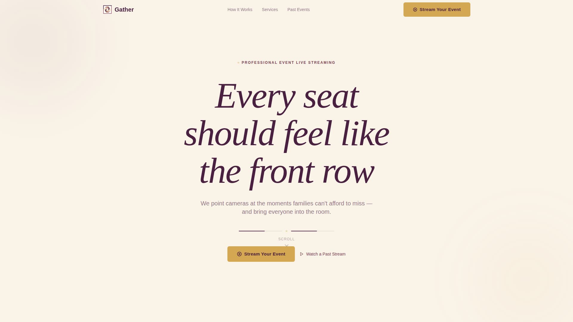 Gather - Heartfelt Streaming Landing Page Template