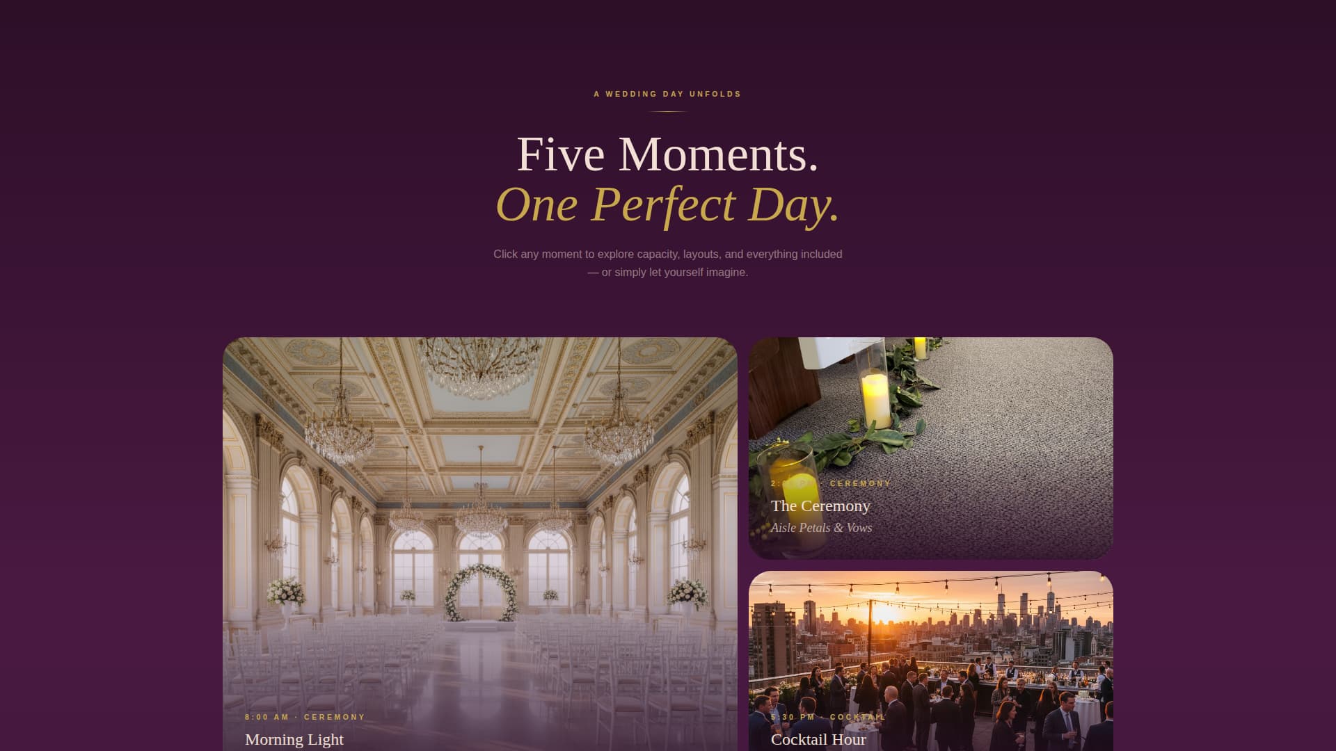 Vow - Elegant Ballroom Landing Page Template
