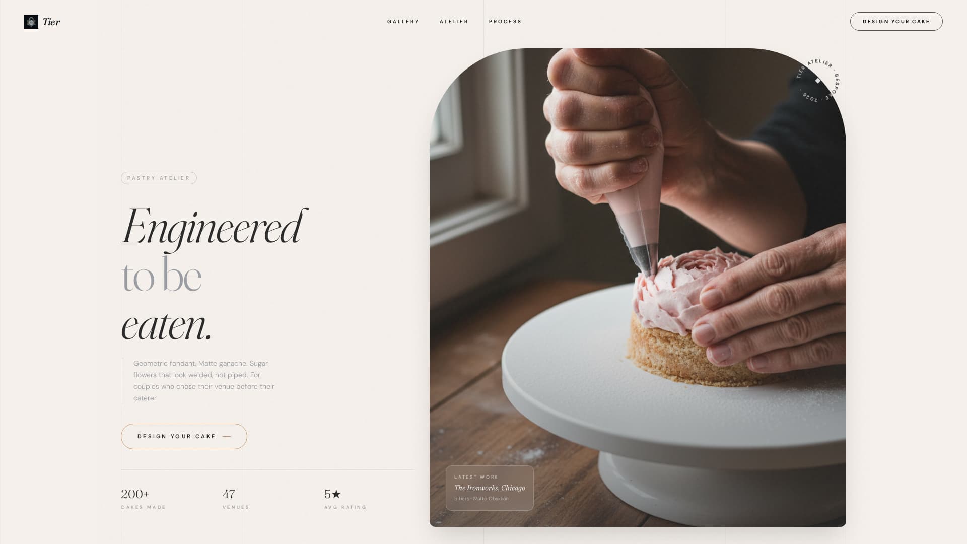 Atelier - Geometric Weddingcake Landing Page Template