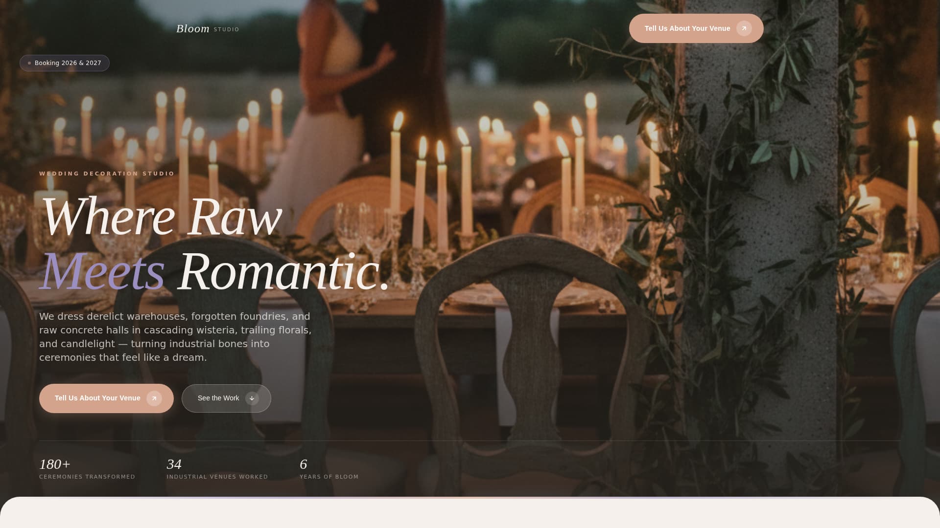 Industrial Chic Wedding Specialist Professional Website Template