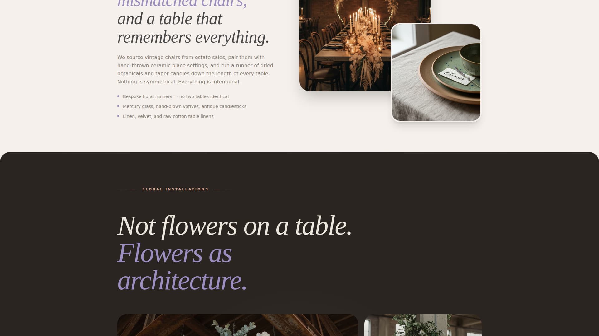 Industrial Chic Wedding Specialist Professional Website Template