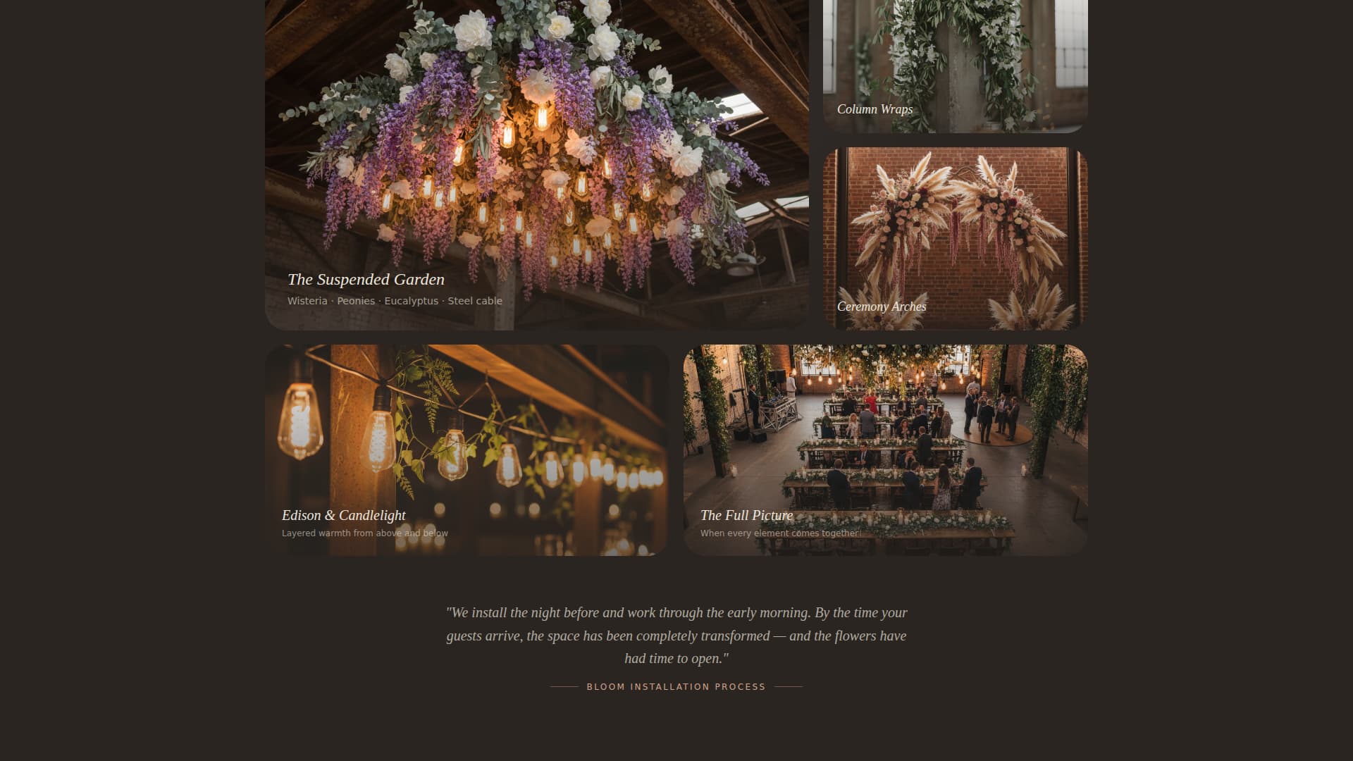 Industrial Chic Wedding Specialist Professional Website Template