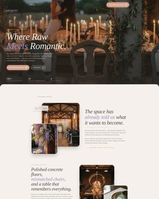 Industrial Chic Wedding Specialist Professional Website Template