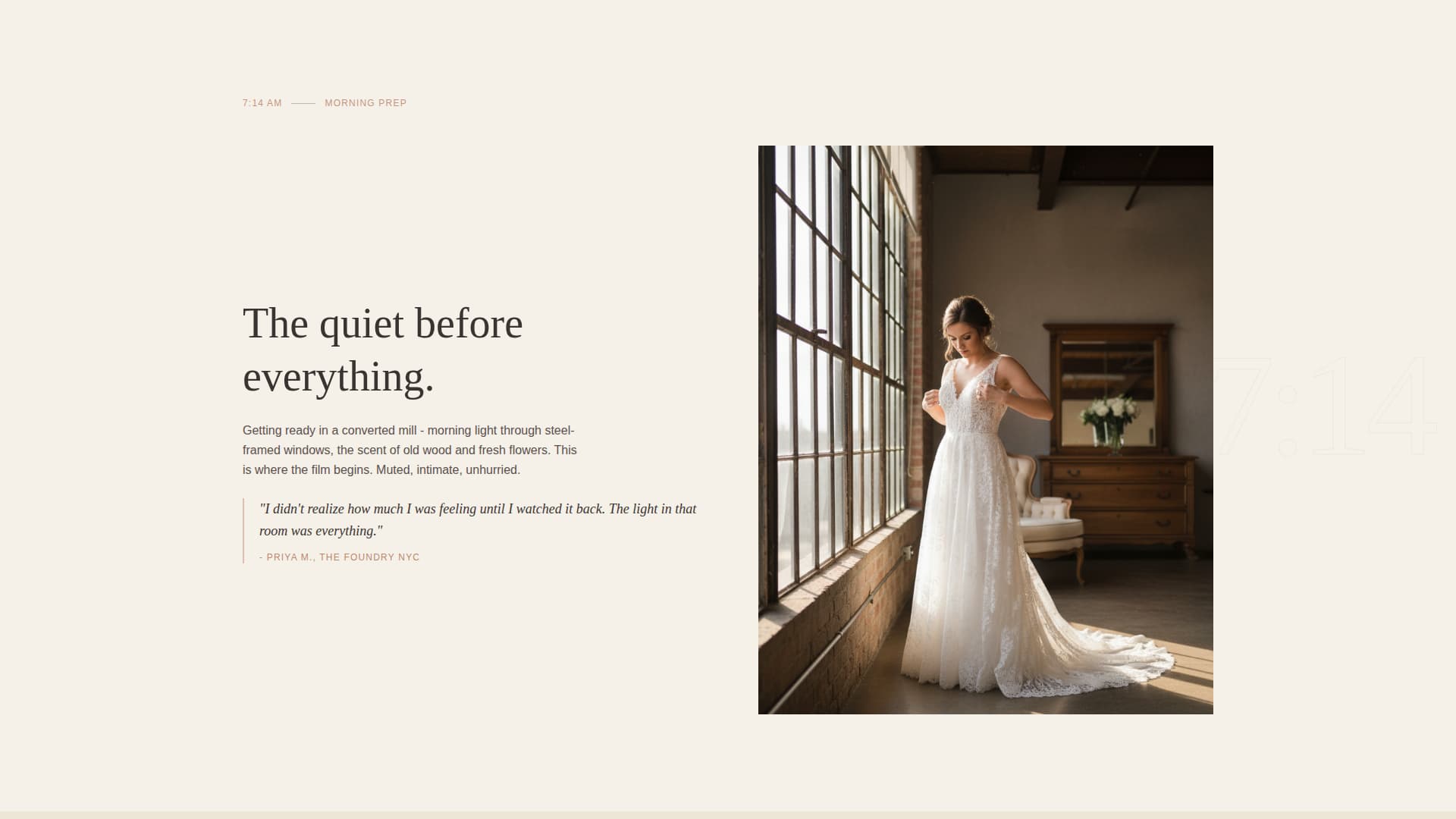 Reel - Cinematic Industrialwedding Landing Page Template