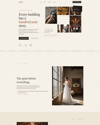 Industrial Chic Wedding Booking Website Template