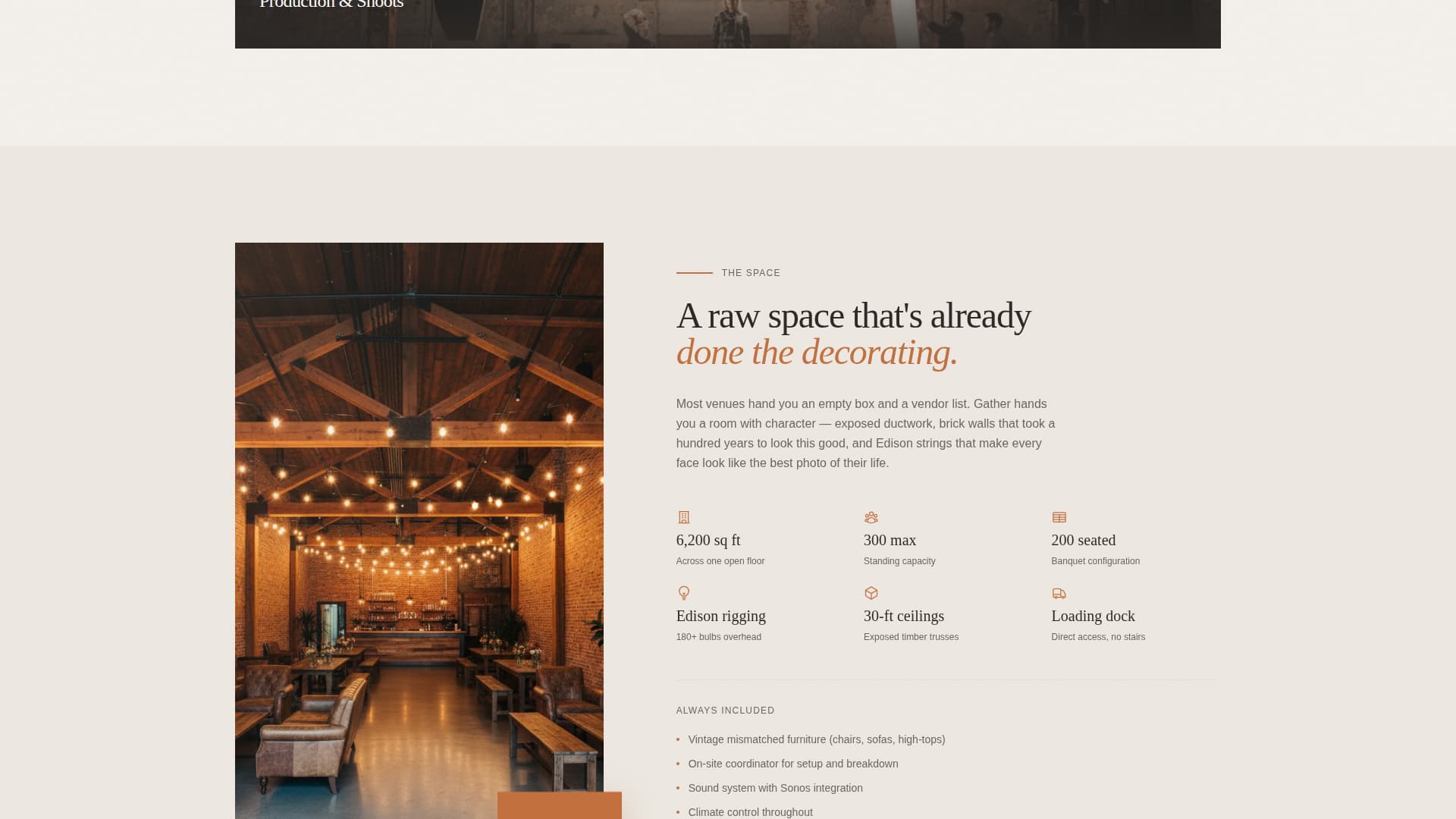 Gather - Stunning Venue Landing Page Template