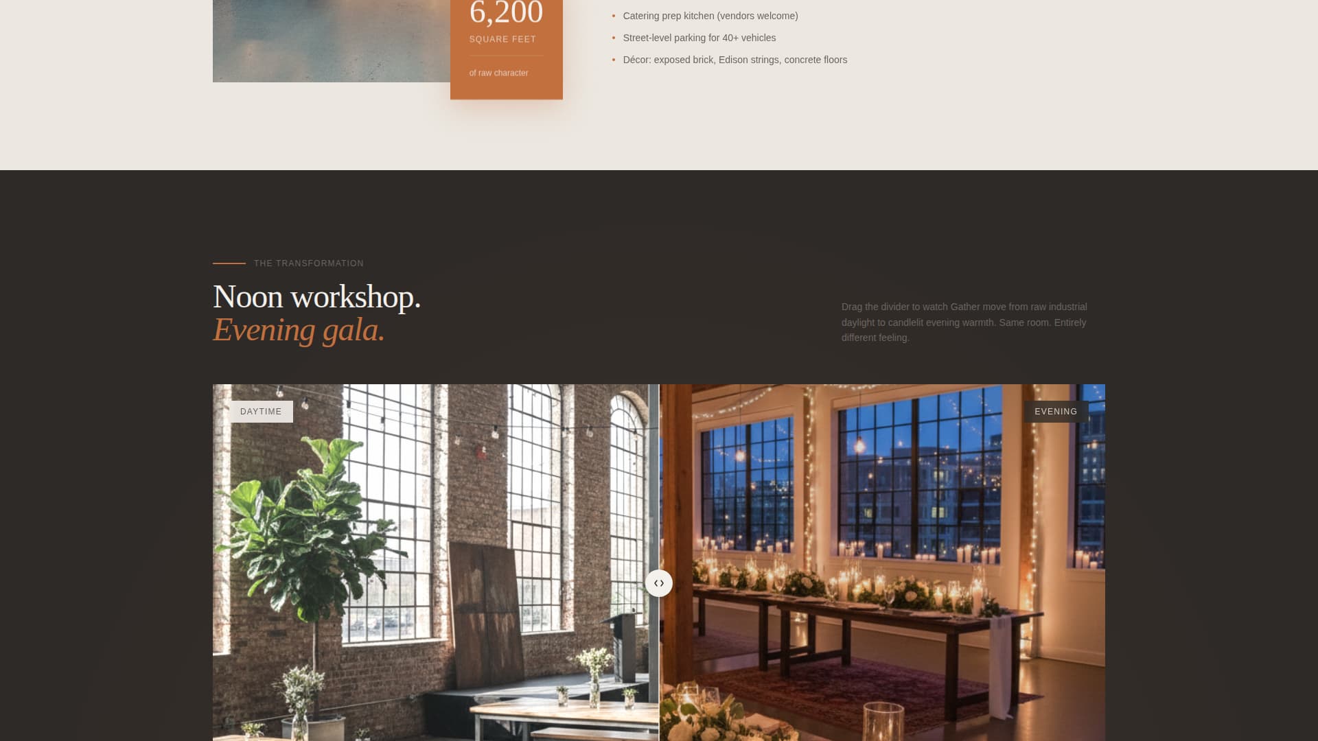 Gather - Stunning Venue Landing Page Template