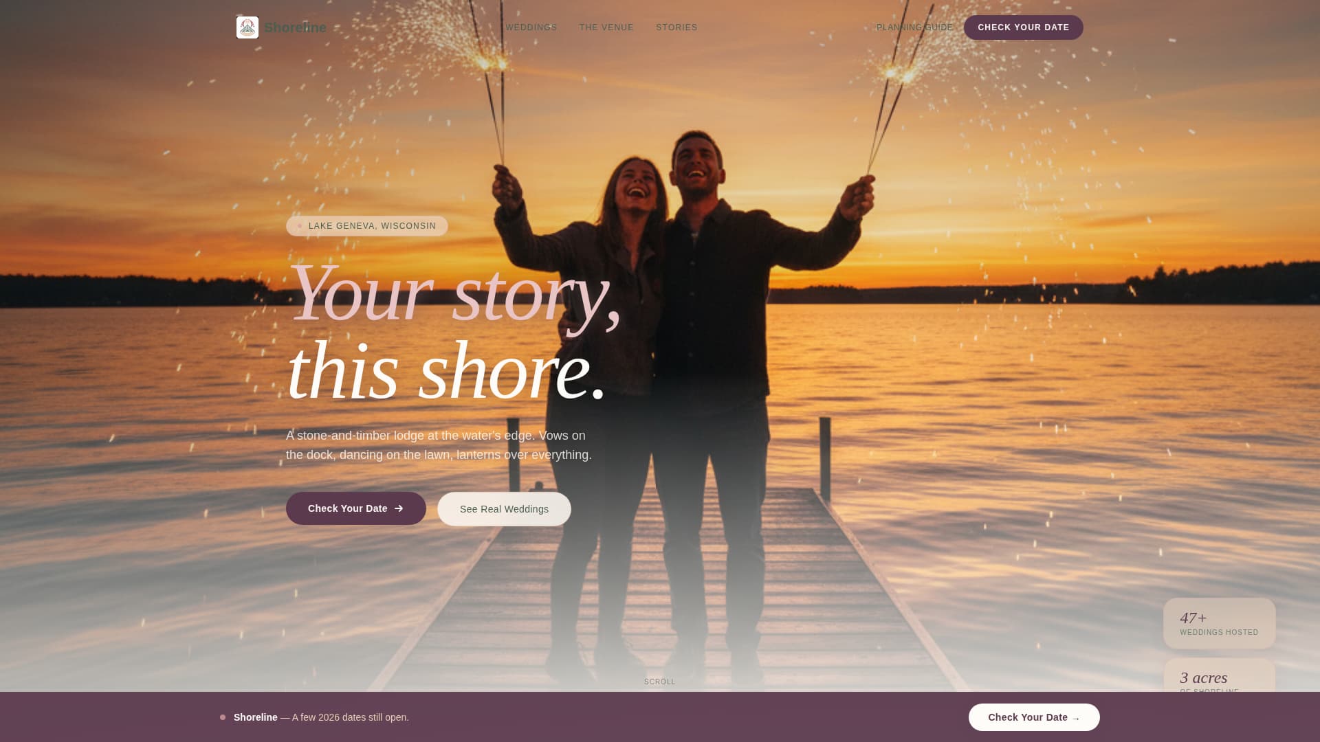 Shoreline - Enchanting Venue Landing Page Template