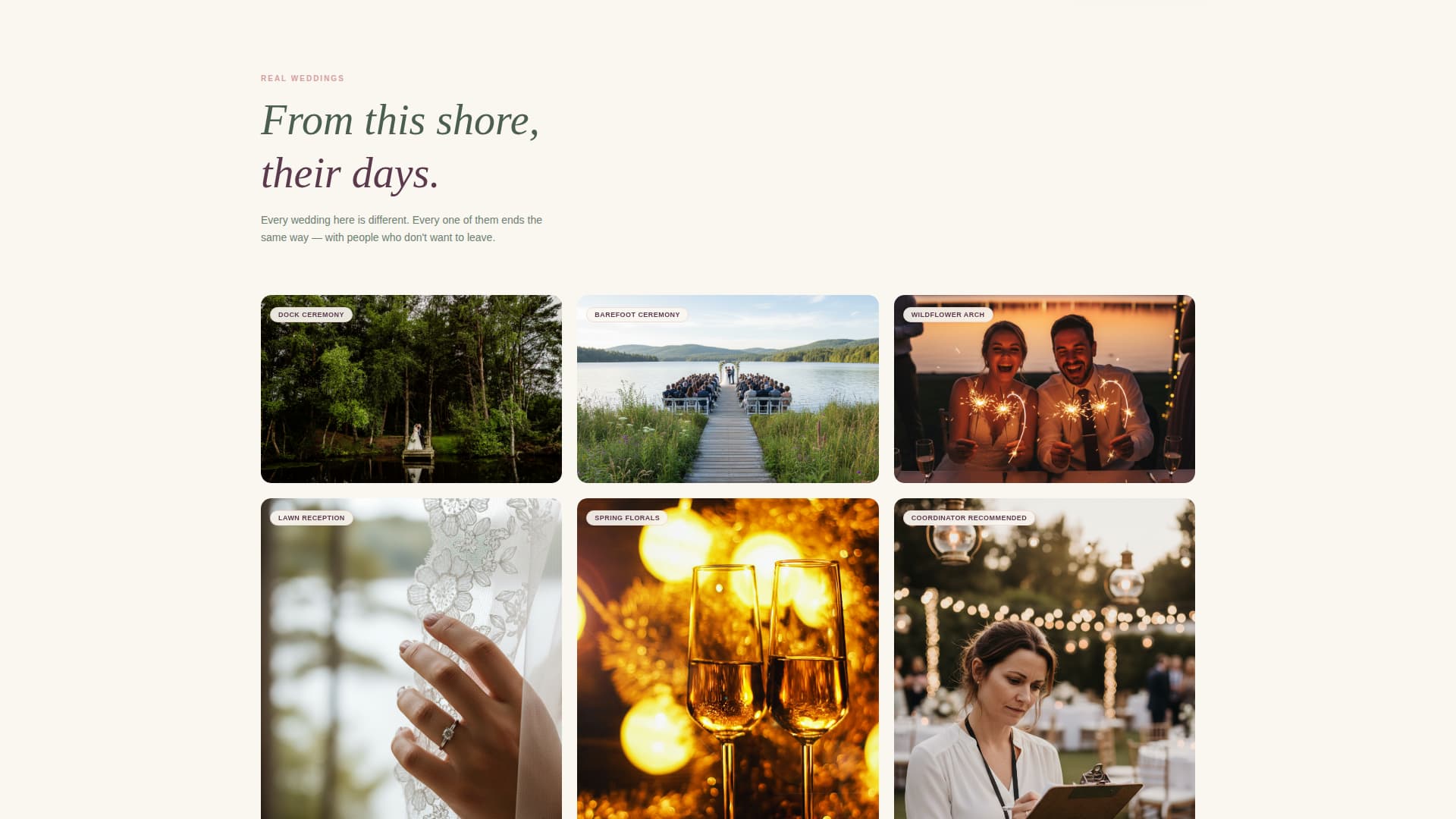 Shoreline - Enchanting Venue Landing Page Template
