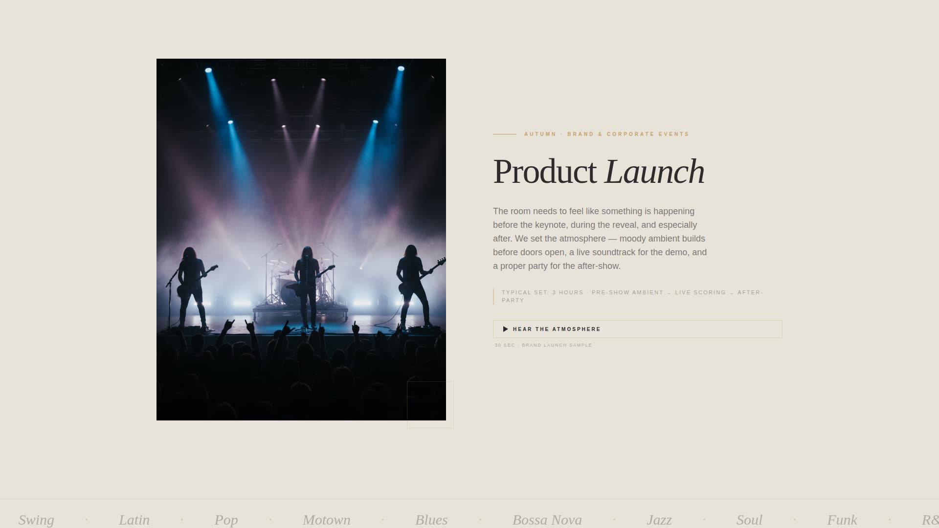 Setlist - Elegant Band Landing Page Template