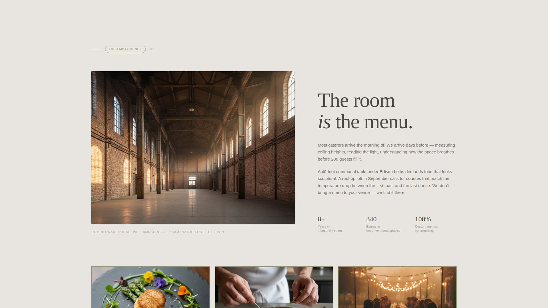 Gather - Immersive Catering Landing Page Template