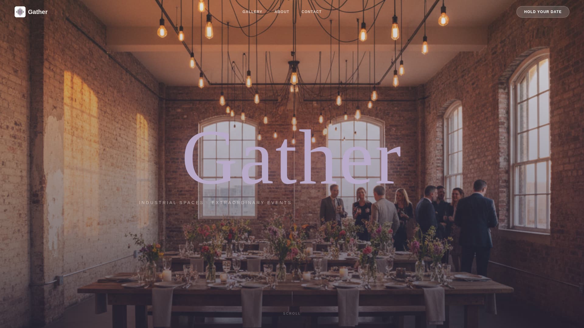 Gather - Enchanting Industrial Venue Landing Page Template