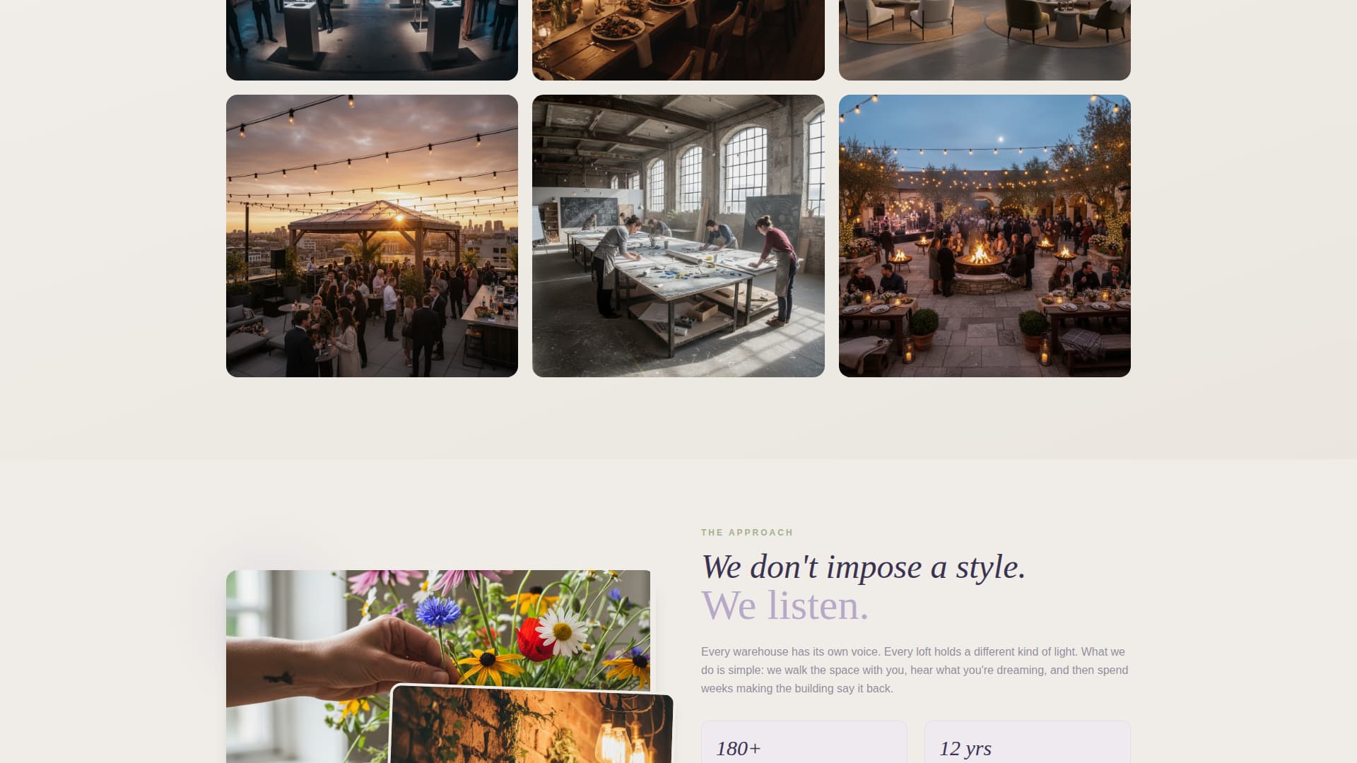 Gather - Enchanting Industrial Venue Landing Page Template