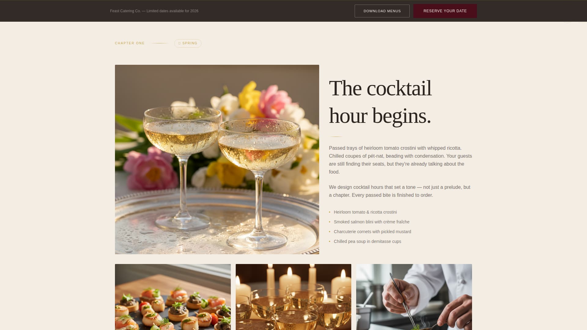 Feast - Artisan Caterer Landing Page Template