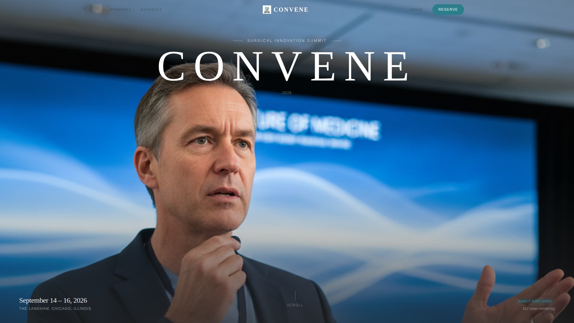 Convene - Elite Medical Conference Landing Page Template