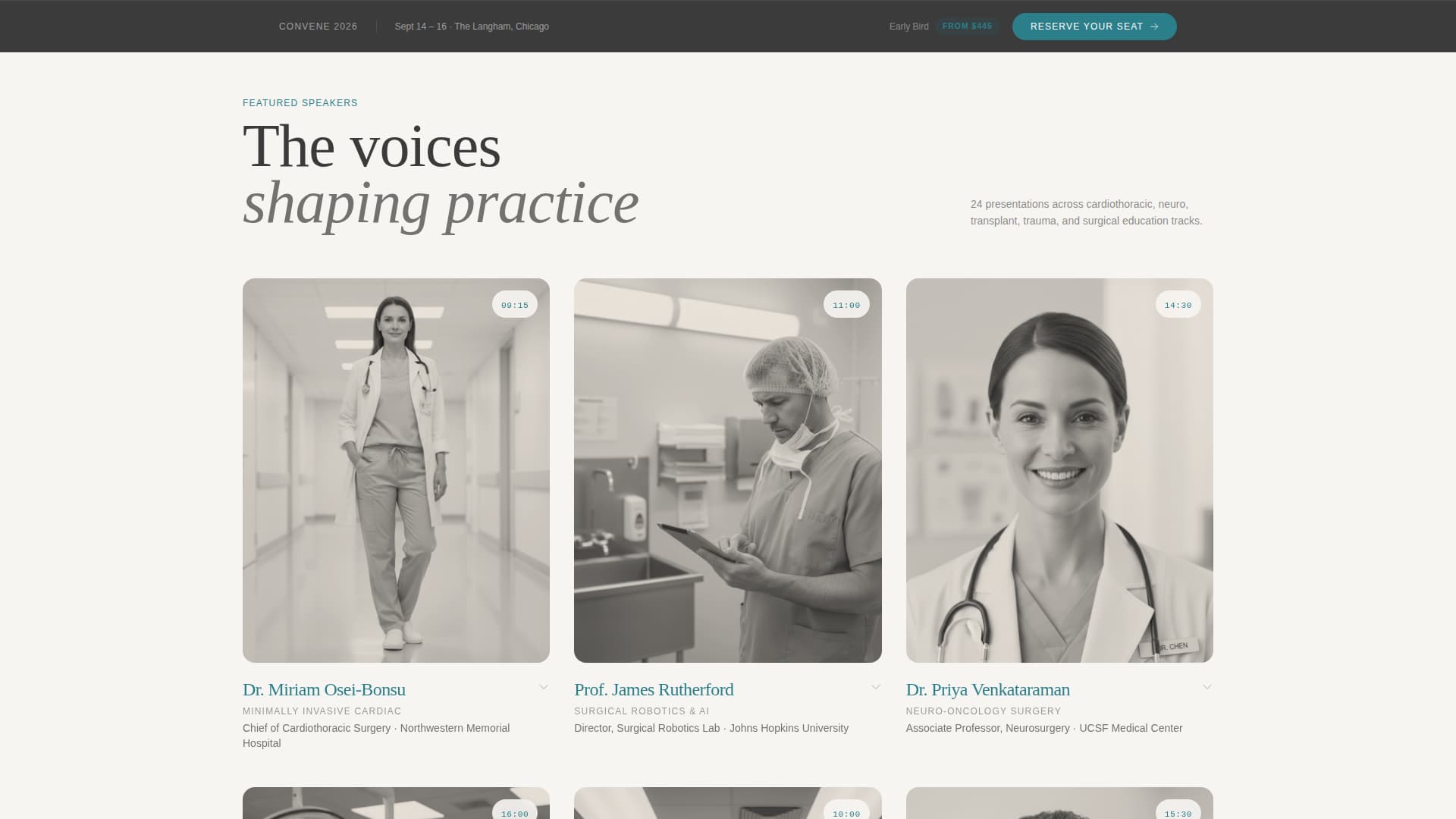 Convene - Elite Medical Conference Landing Page Template
