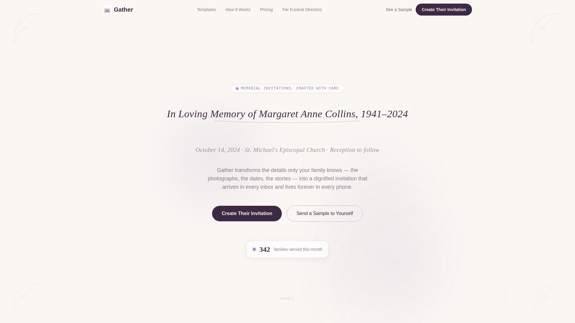 Remembrance — Memorial Tribute Landing Page Template