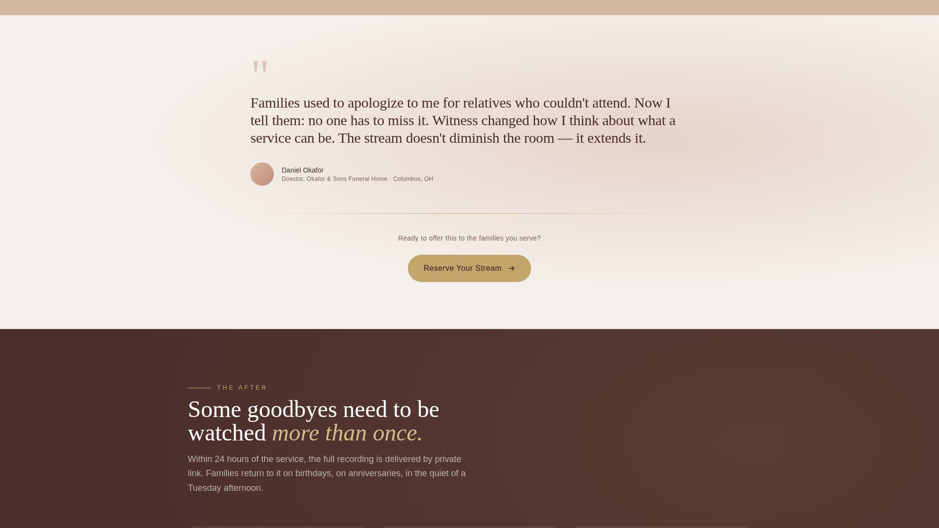 Witness - Heartfelt Memorial Landing Page Template