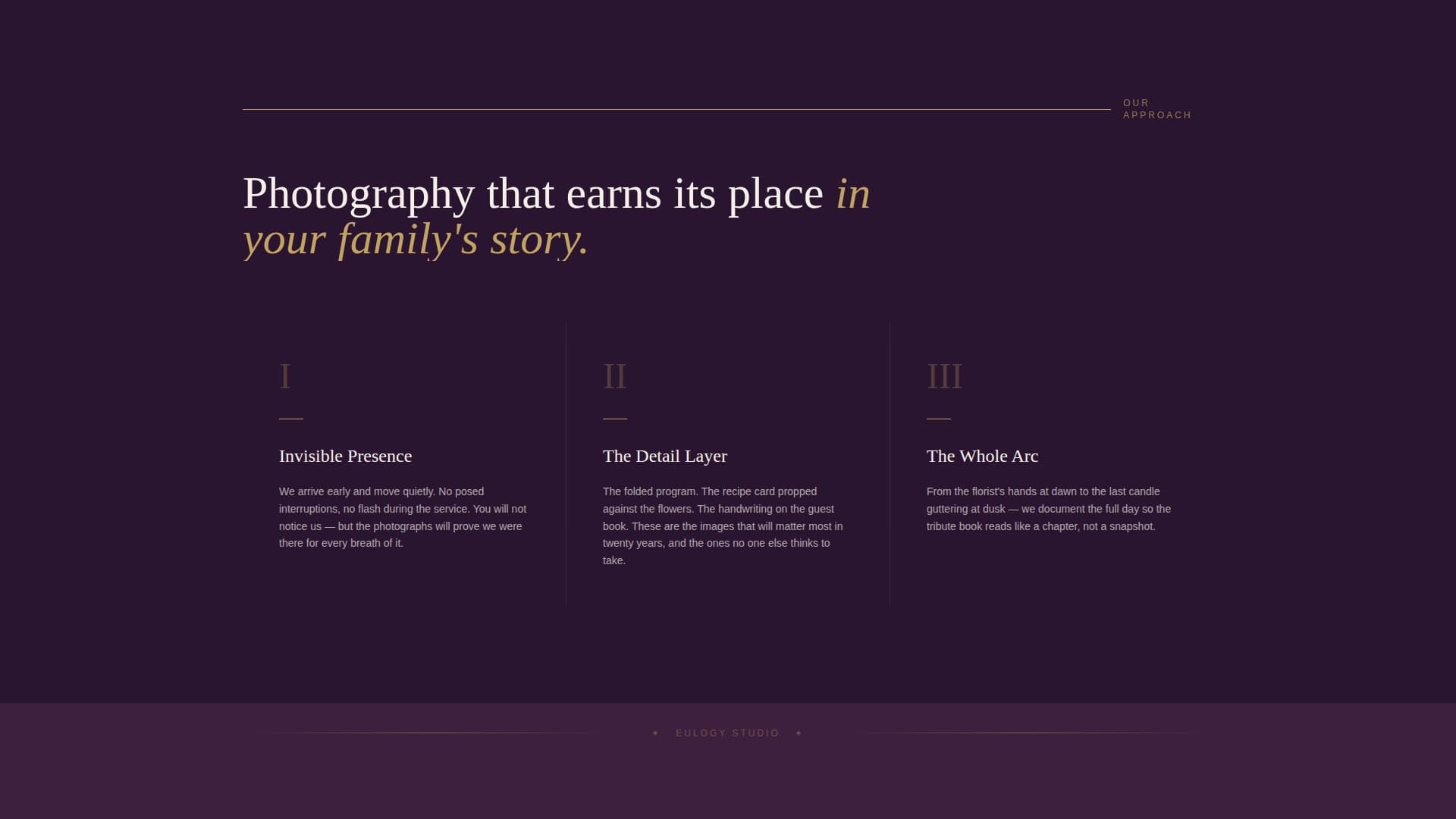 Eulogy - Timeless Memorial Landing Page Template