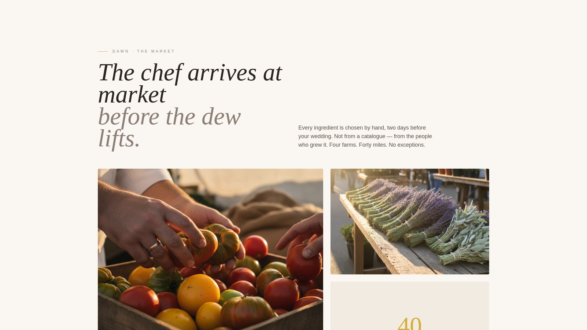 Gather - Intimate Wedding Caterer Landing Page Template