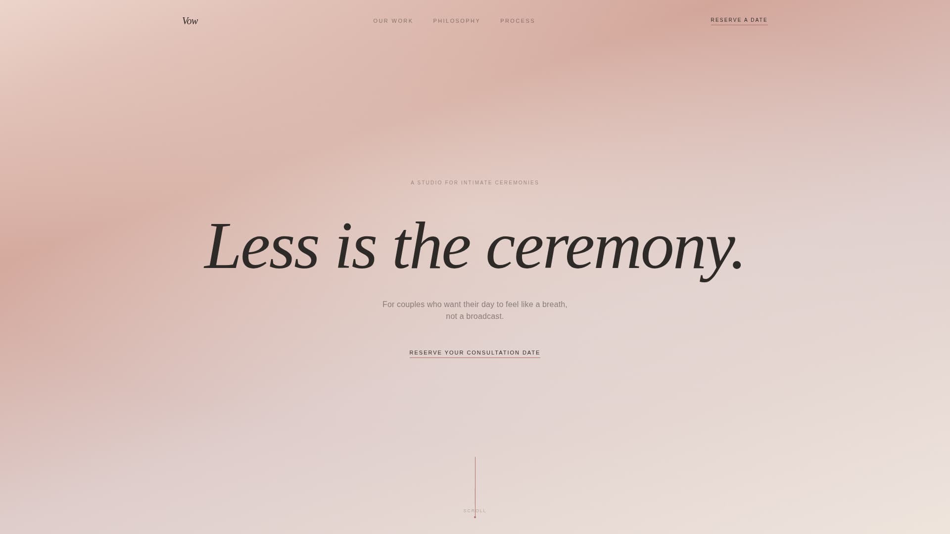 Vow - Intimate Wedding Landing Page Template