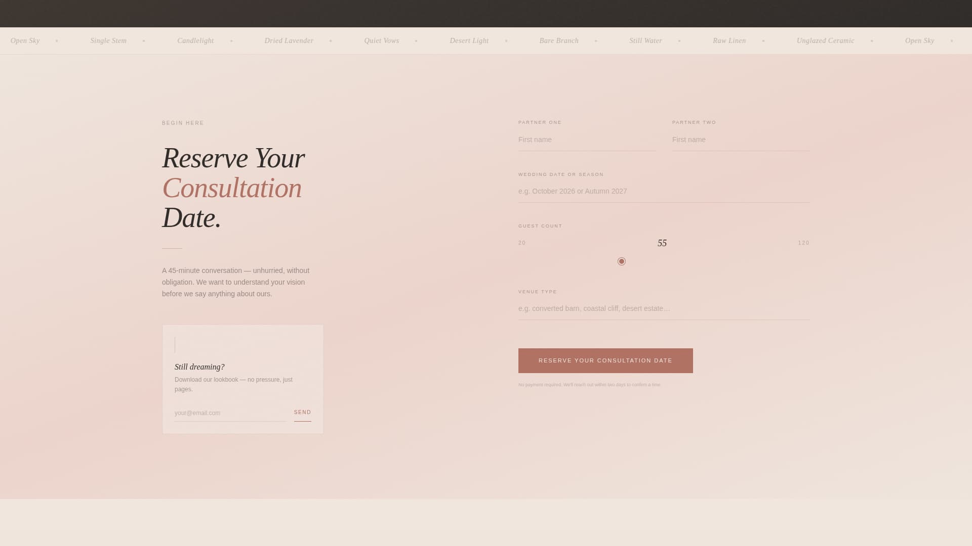 Vow - Intimate Wedding Landing Page Template