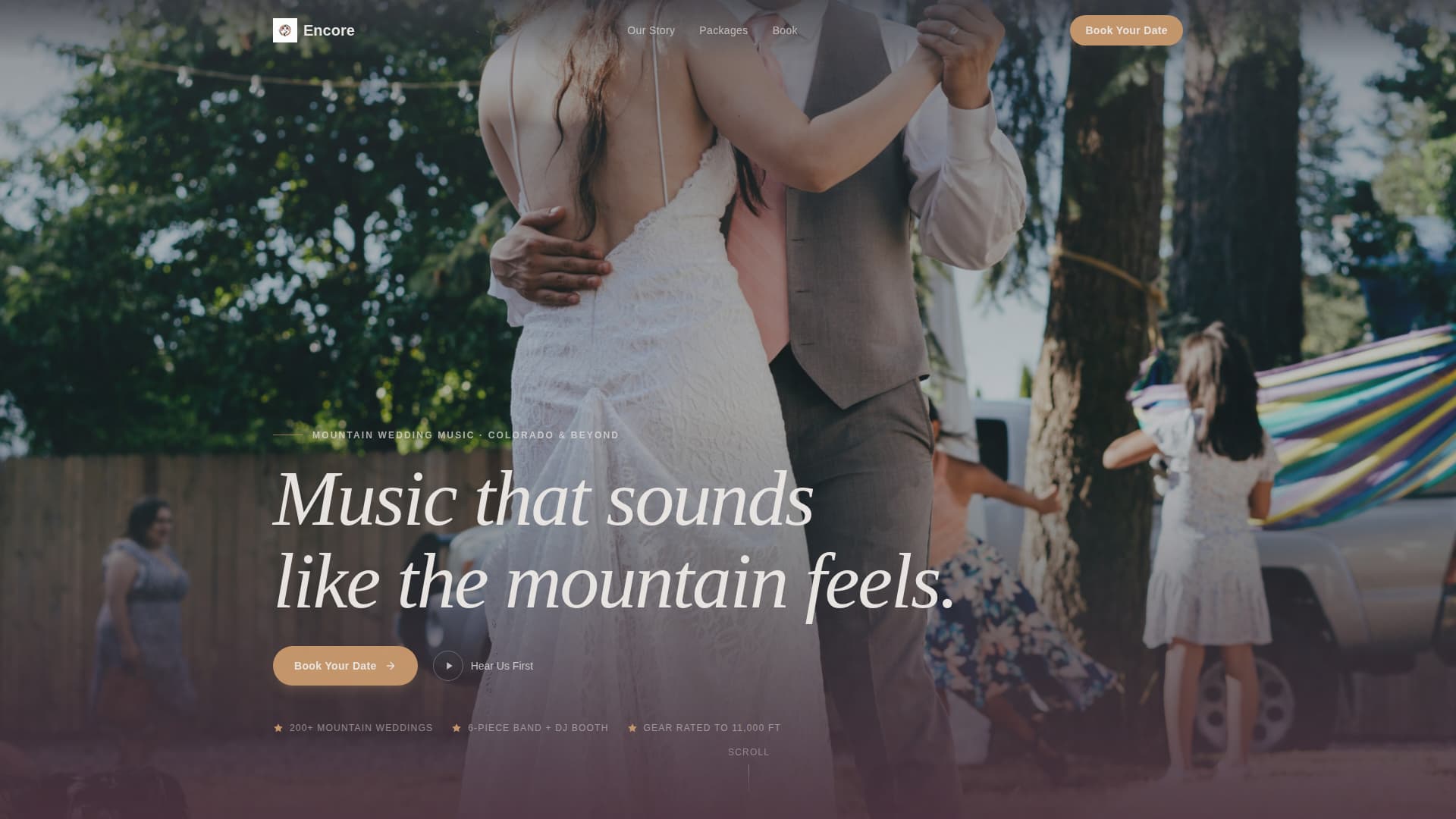 Encore - Immersive Mountain Wedding Landing Page Template