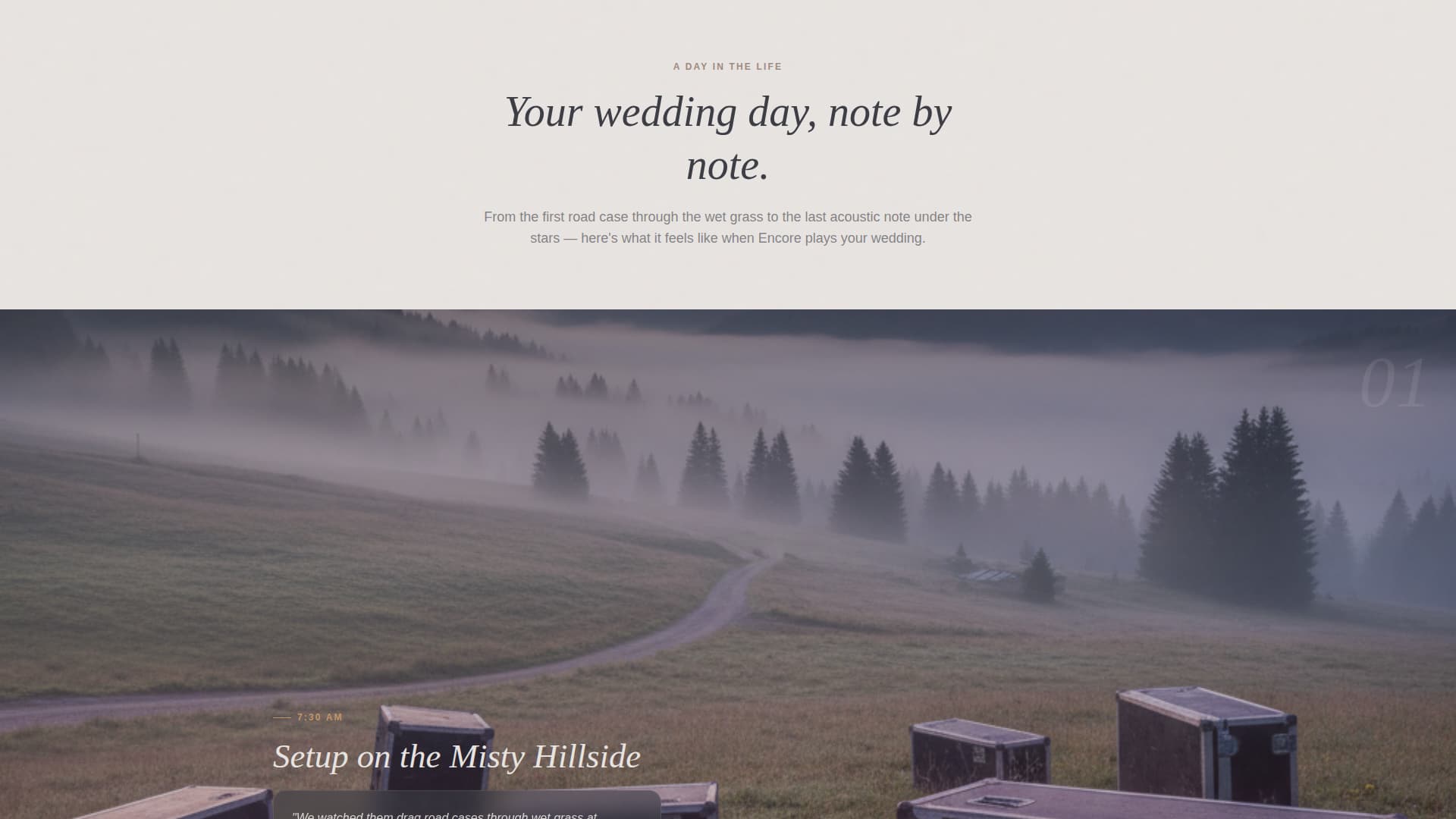 Encore - Immersive Mountain Wedding Landing Page Template