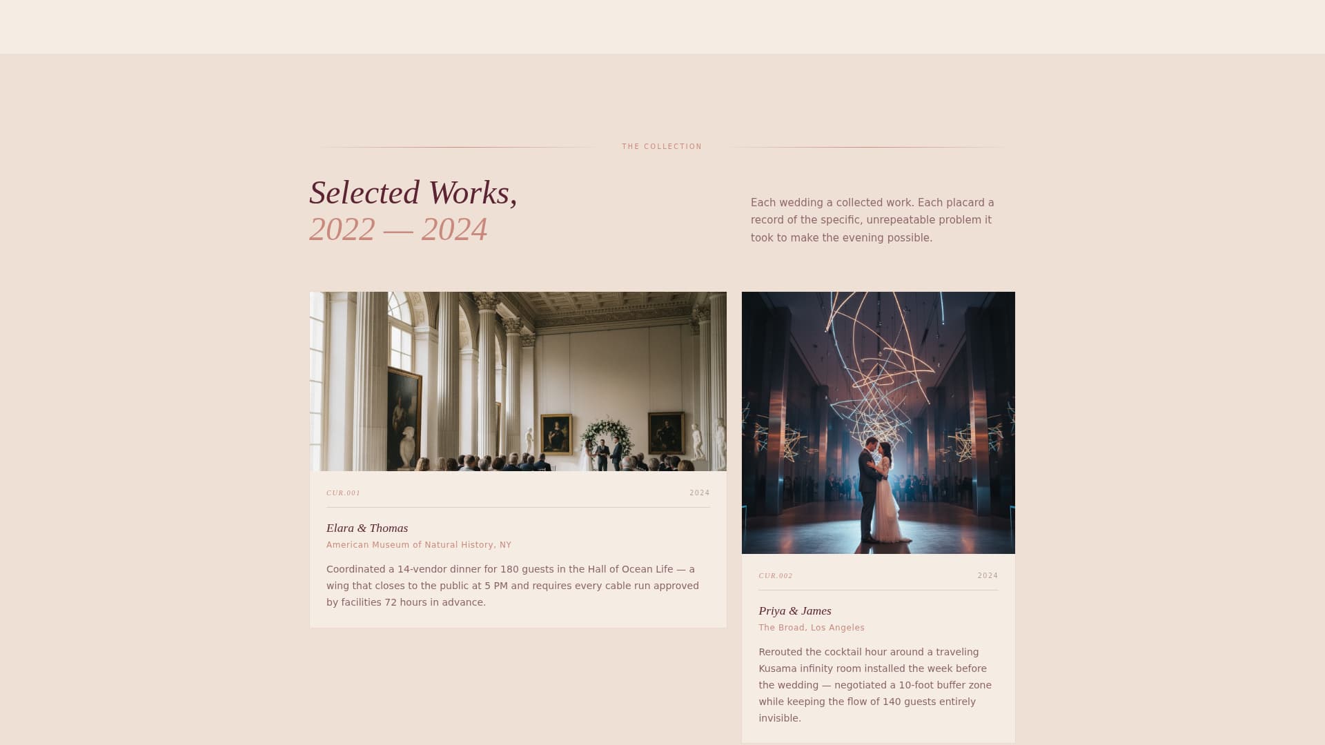 Curator - Elegant Museum Landing Page Template