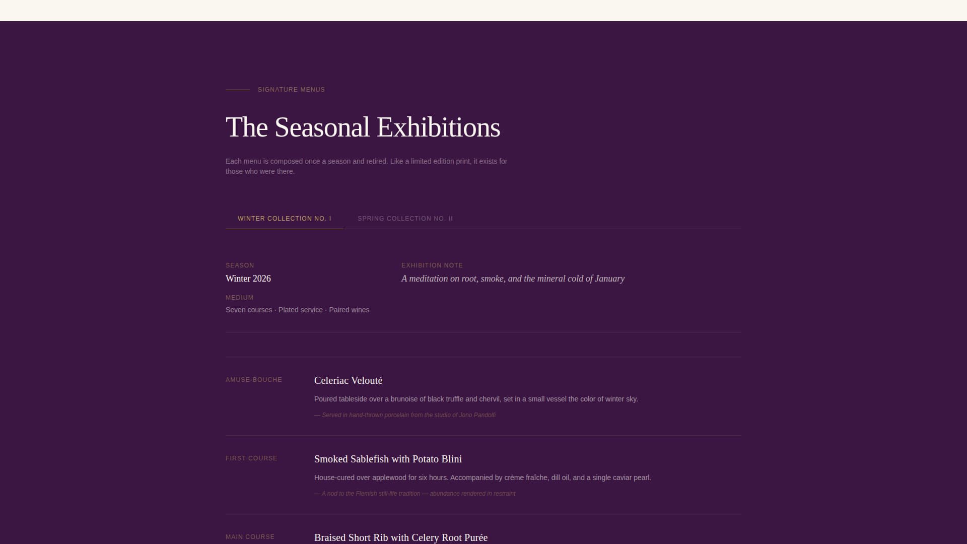 Curate - Luxe Museum Catering Landing Page Template
