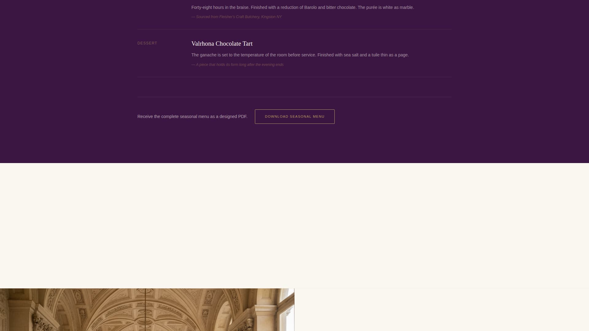 Curate - Luxe Museum Catering Landing Page Template