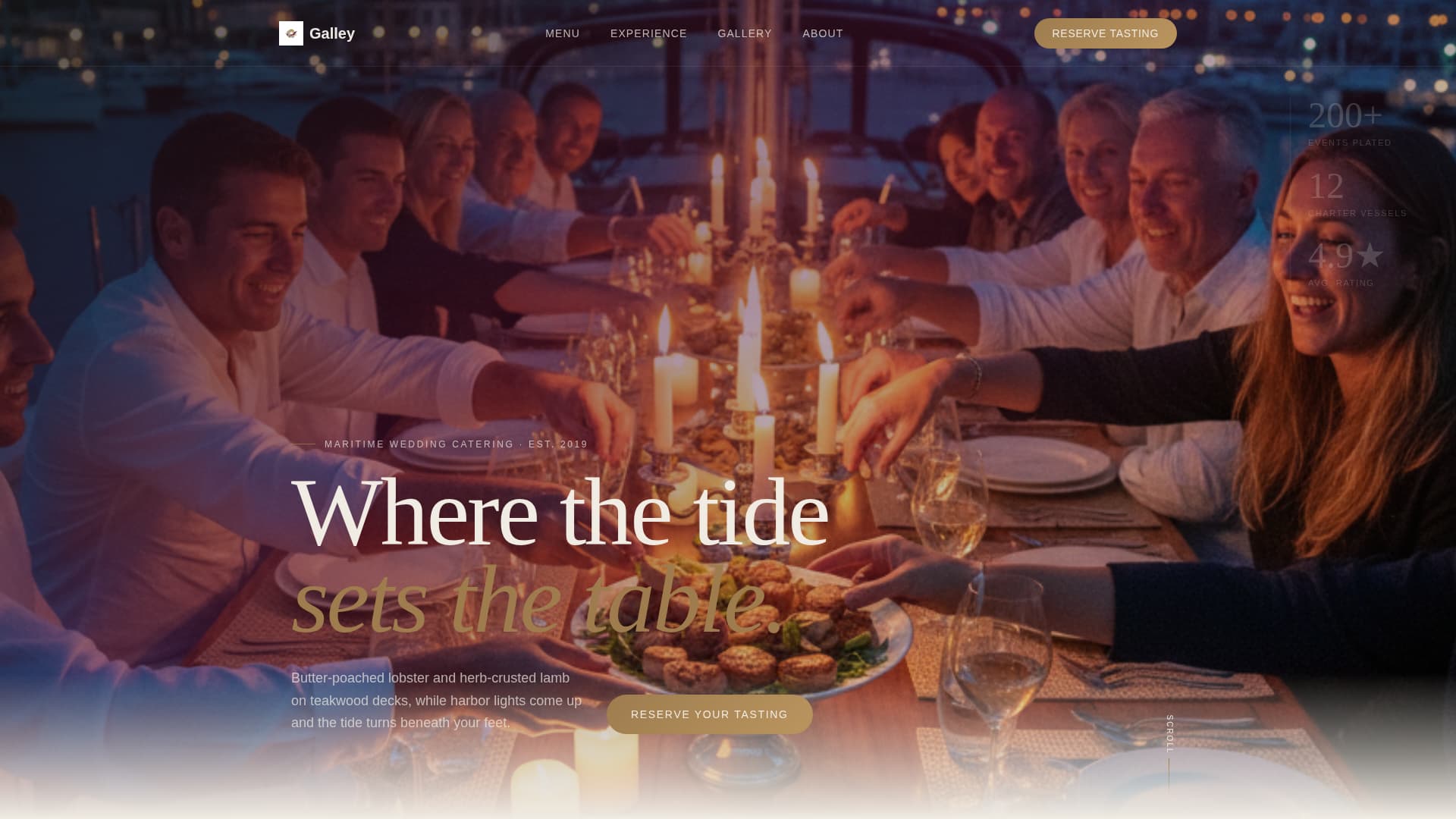 Galley - Romantic Nautical Landing Page Template